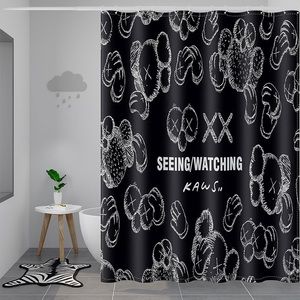 KAWS Sesame Street Black Bathtub Waterproof Shower Curtain 150x200cm Wit…